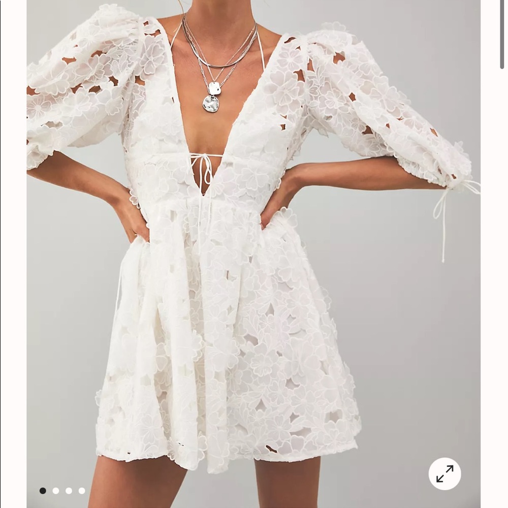 For Love & Lemons Free People Serena Mini White Dress